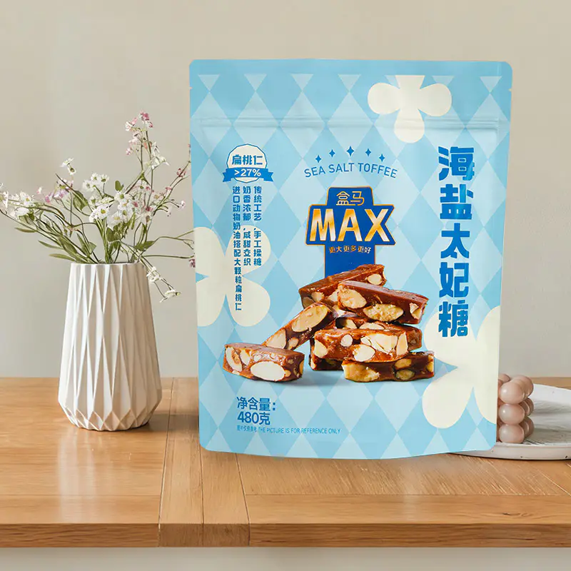 Elävä värillinen digitaalinen tulostus - matala pussillinen välipalapussi